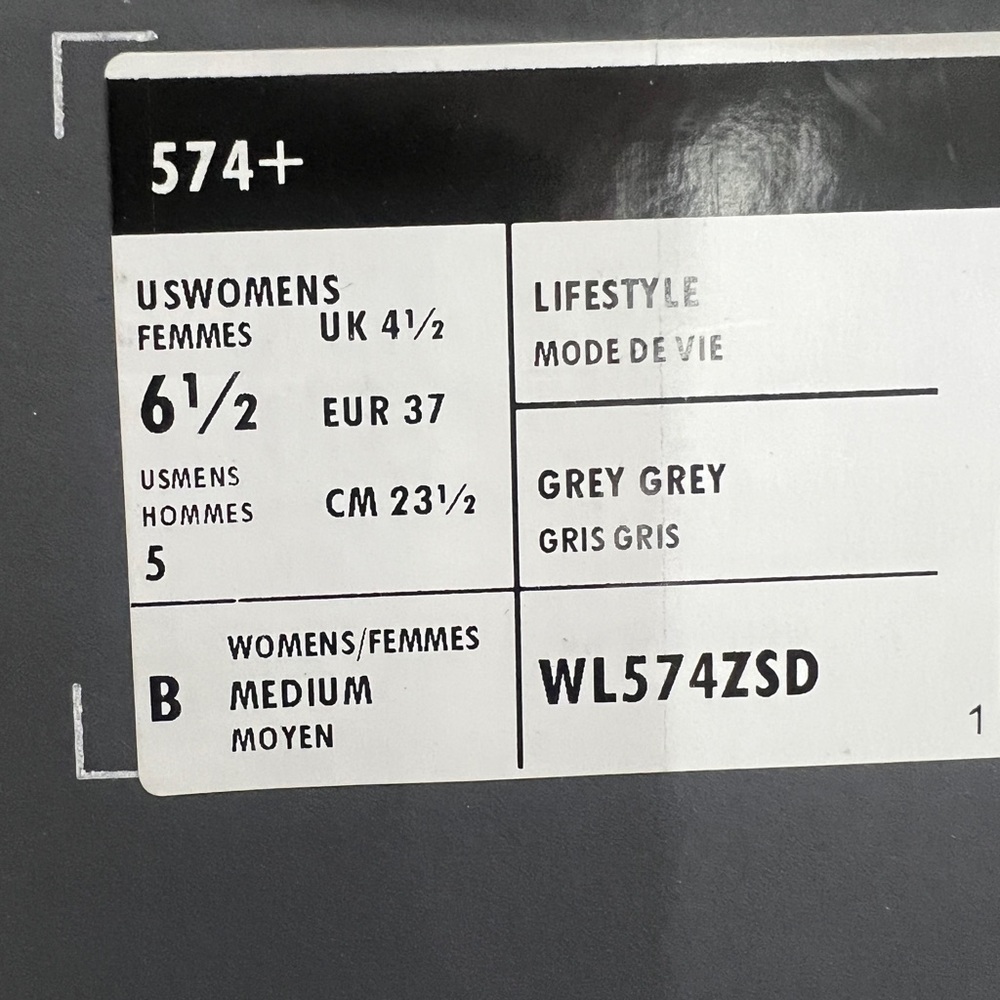 New Balance, 574+, WL574ZSD, Grey & White - Picture 13 of 14